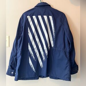 Gap military style utility coat in a L with strips on back and stars to sleeves